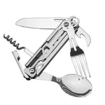 5-in-1 Multifunctional Camping Cutlery: Stainless Steel, Foldable, Portable | Rust-Free