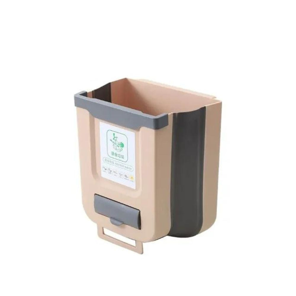 Faltbarer Küchenmülleimer 10 Liter | Schrankhängend Abfalleimer: Klappbar (kaffeebraun)
