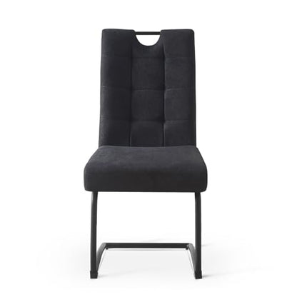 B&D home 2er-Set  Freischwinger Esszimmerstühle 'Sofia' | Modern Design in Anthrazit