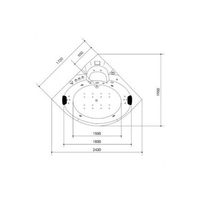 PureHaven Whirlpool mit Wasserfall, Heizung, Lichttherapie, Soundsystem, Bluetooth