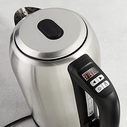 Amazon Basics 1.7L Stainless Steel Kettle with Digital Display and Keep Warm Function