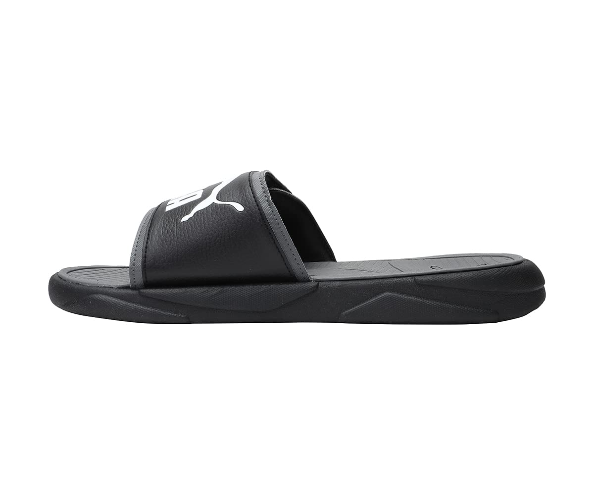 PUMA Black/White Unisex Royalcat Comfort Slide Beach Sandals with EVA Outsole
