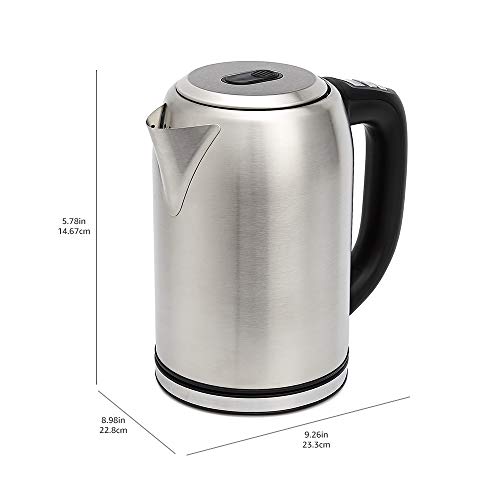 Amazon Basics 1.7L Stainless Steel Kettle with Digital Display and Keep Warm Function