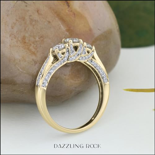 DazzlingRock Collection (KS160-14Y25) Damenring: 14Kt Gelbgold, Rundschliff, I-J Diamant