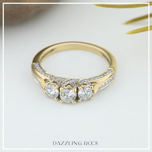 DazzlingRock Collection (KS160-14Y25) Damenring: 14Kt Gelbgold, Rundschliff, I-J Diamant