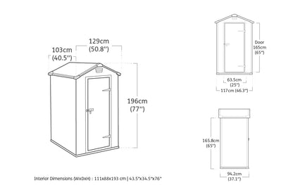 Keter Manor Garden House (4x3) also for small gardens: Weatherproof, plastic, grey 