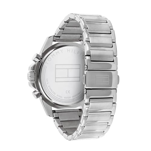 Tommy Hilfiger (1791788) Multi-Zifferblatt Quarz Uhr für Herren mit silbernes Edelstahlarmband