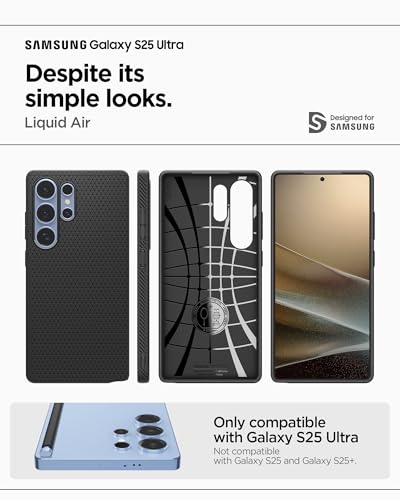 Liquid Air Case Compatible with Samsung Galaxy S25 Ultra in Black