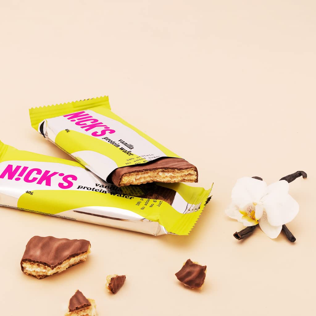 NICKS Protein Wafer Bar Sport Mix (9x 40g): Low Carb Protein Bar Chocolate