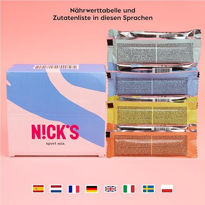 NICKS Protein Wafer Bar Sport Mix (9x 40g): Low Carb Protein Bar Chocolate