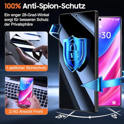 Samsung Galaxy S25 Ultra Anti-Spy Sichtschutzfolie (2er Pack): Automatische Staubentfernung