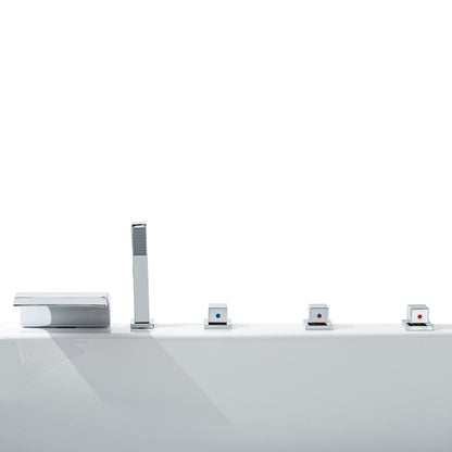 Basera® Premium Indoor-Whirlpool 'Naxos' mit 24 Massagedüsen: Heizung, LED, Touchpanel, Bluetooth
