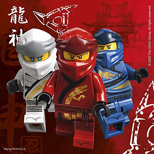 Ninjago party set (44 pieces) with plates, cups, napkins + paper straws for 8 children