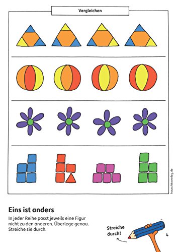 Preschool block from 5 years for boys and girls: Logical thinking, puzzles and brain teasers