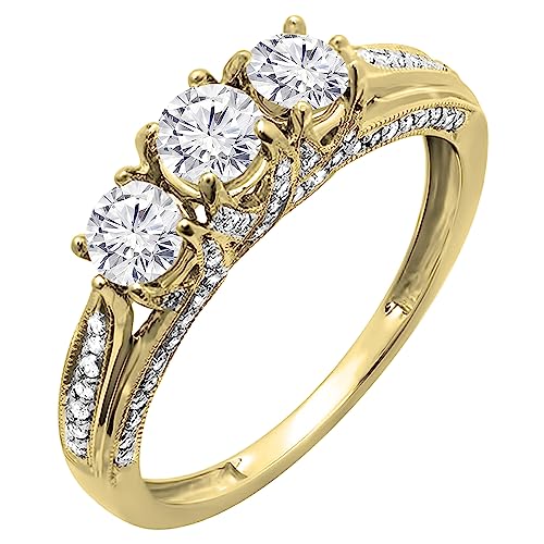 DazzlingRock Collection (KS160-14Y25) Damenring: 14Kt Gelbgold, Rundschliff, I-J Diamant