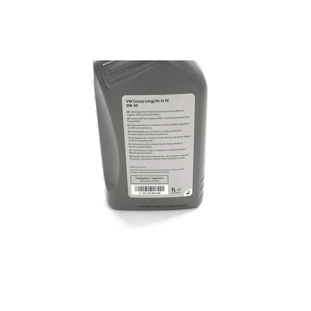 Volkswagen Longlife 3 engine oil (GS55545M2EUR): 1 liter, 0W30