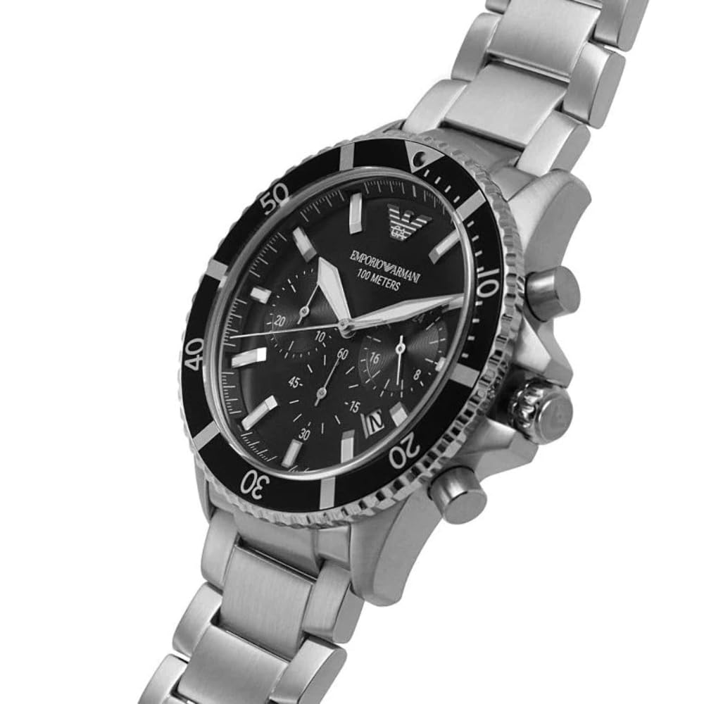 Emporio Armani 'AR11360' Chronograph-Herrenuhr (43mm): Edelstahlgehäuse, Wechselband