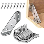 Universal Stainless Steel Furniture Corner Connector | Heavy-Duty Angle Bracket with Screws