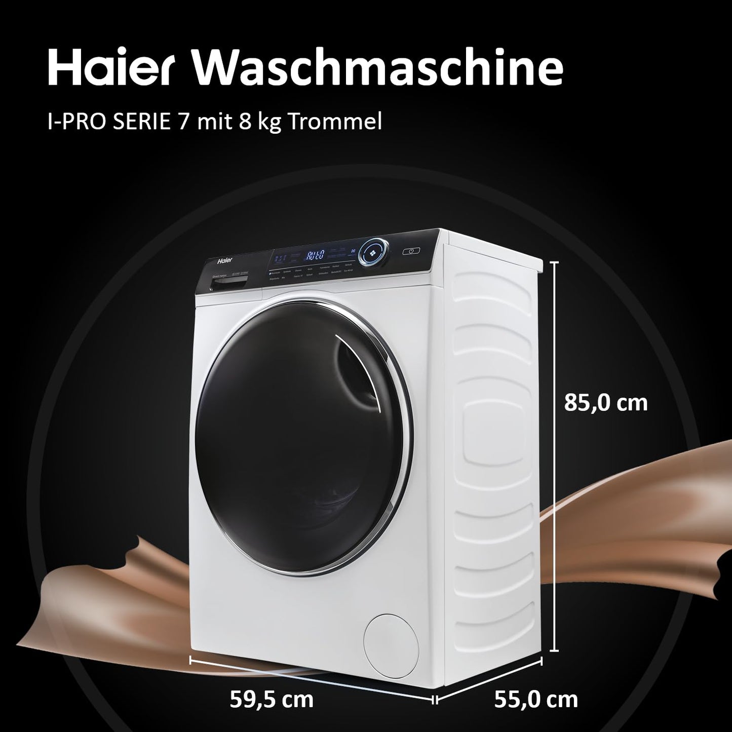 Haier I-PRO SERIES 7 (HW80-B14979) washing machine (8kg) including steam function and self-cleaning system