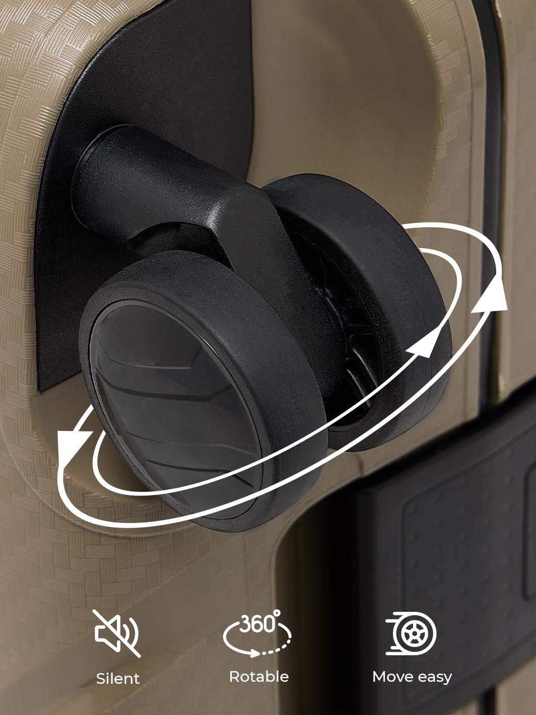 REDOLZ 'Essentials 15' hard-shell travel suitcase set (3 pieces): 3-point locking system, TSA lock