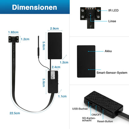 WIWACAM 4K Wi-Fi mini camera for nesting boxes: Live transmission to smartphone, night vision