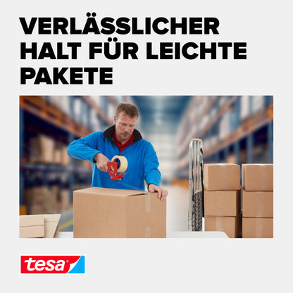 tesa 64014 Verpackungsband (Transparent): 6 Rollen à 66m x 50mm, leise & UV-beständig