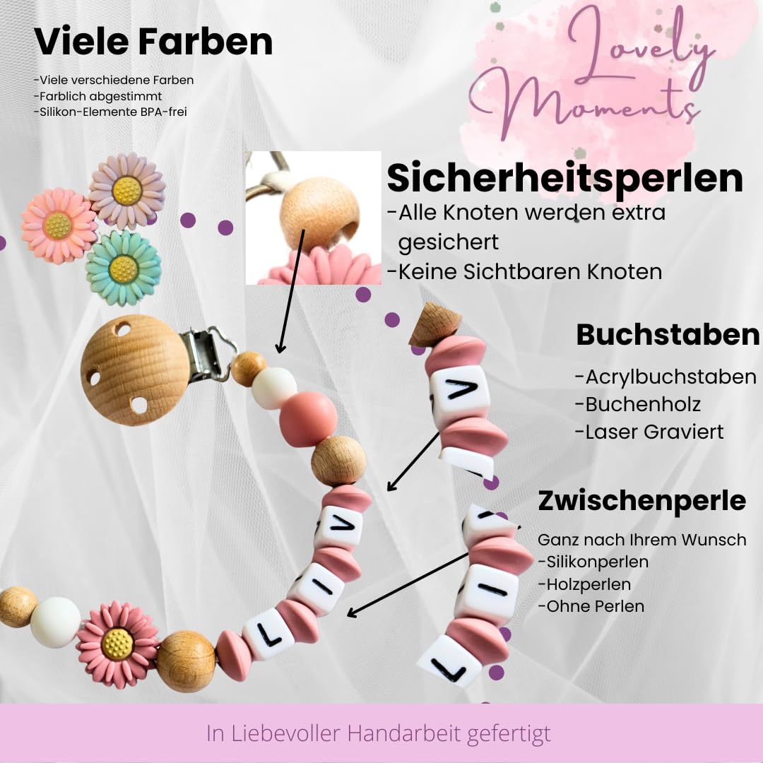 Lovely pacifier chain: Personalized baby gift for girls and boys
