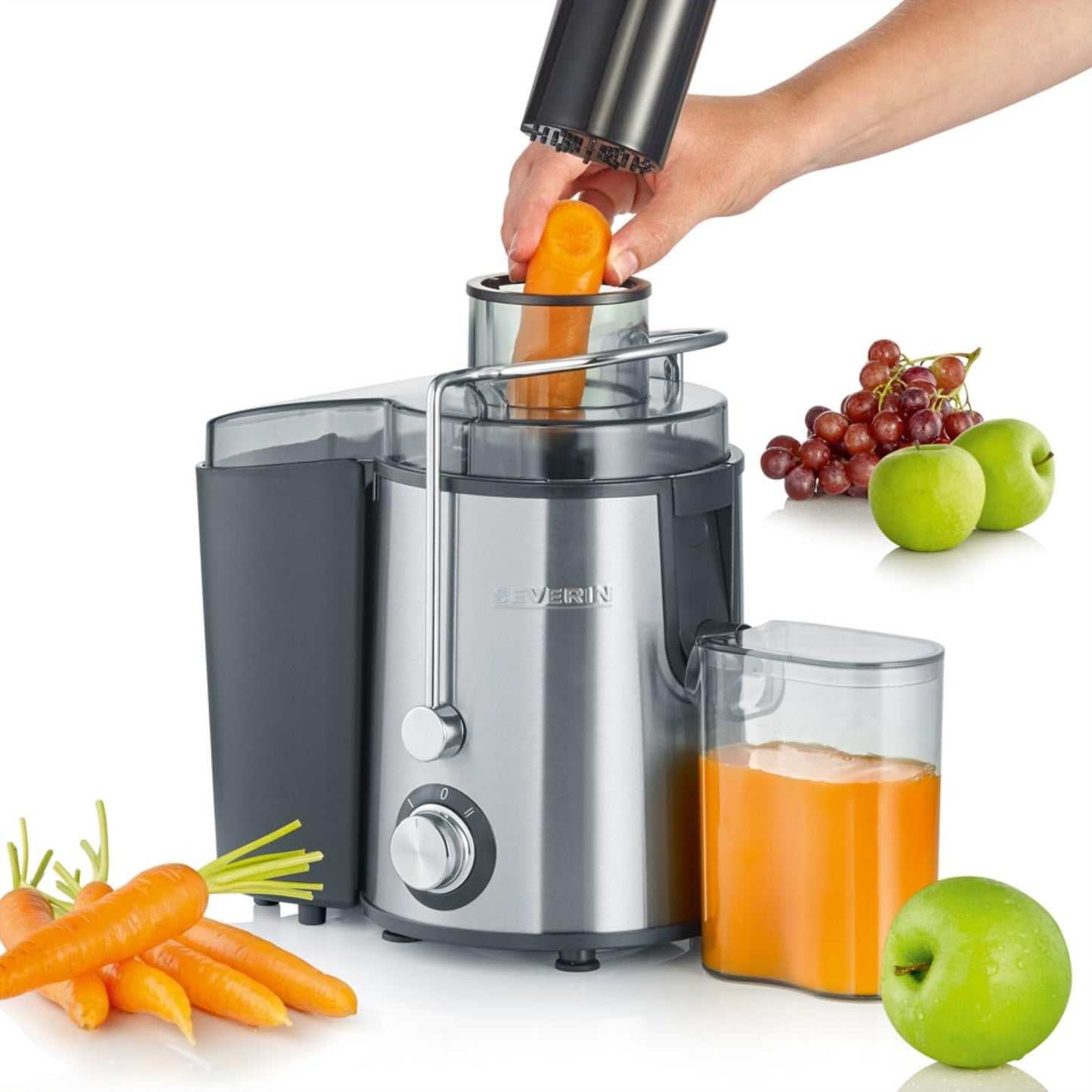 SEVERIN juicer (ES3566) made of stainless steel (500ml) with collecting container