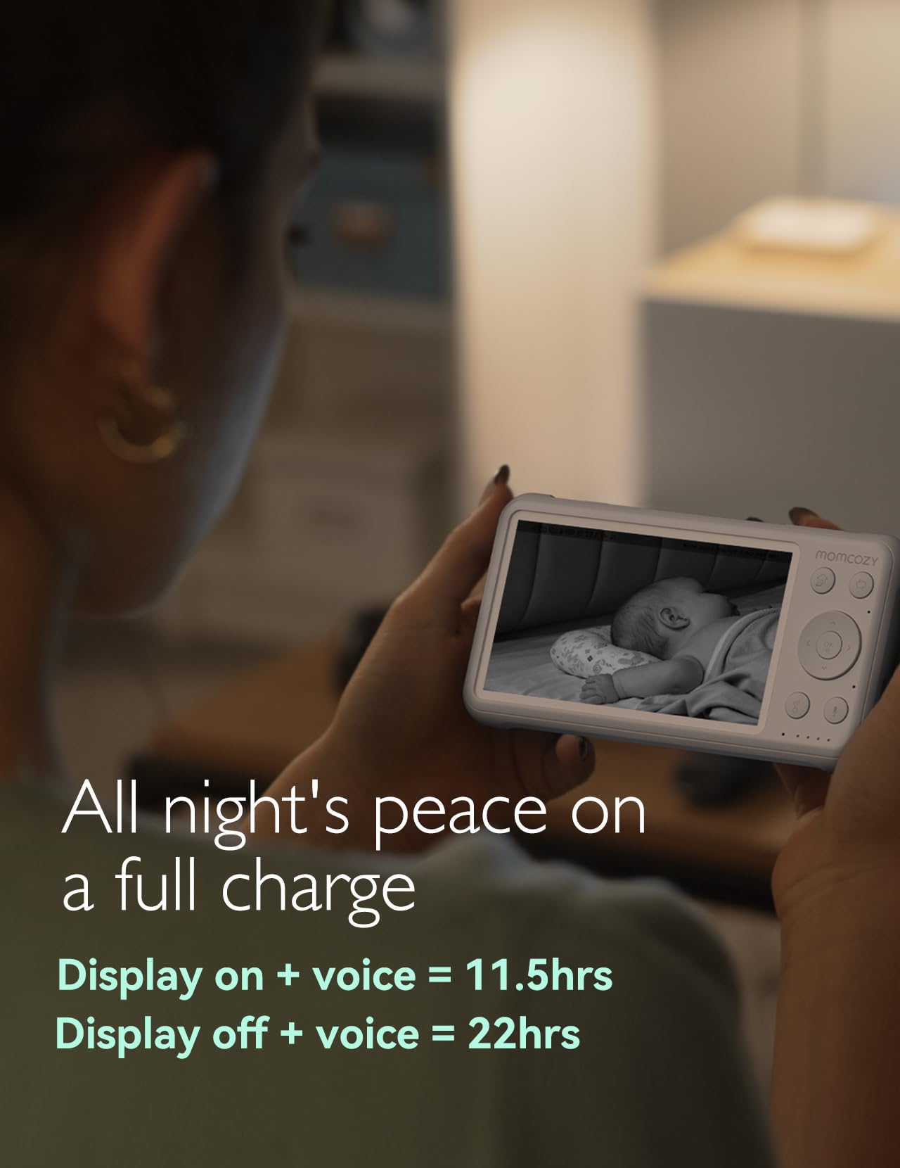 Momcozy BM01 Video Baby Monitor: 5-inch HD Display, 360° View, Night Vision &amp; Two-Way Communication