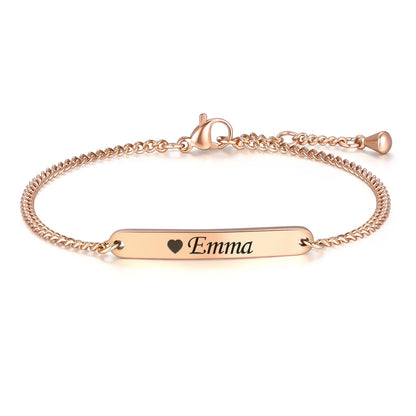TMT Personalized ladies bracelet with engraving in silver, gold and rose gold