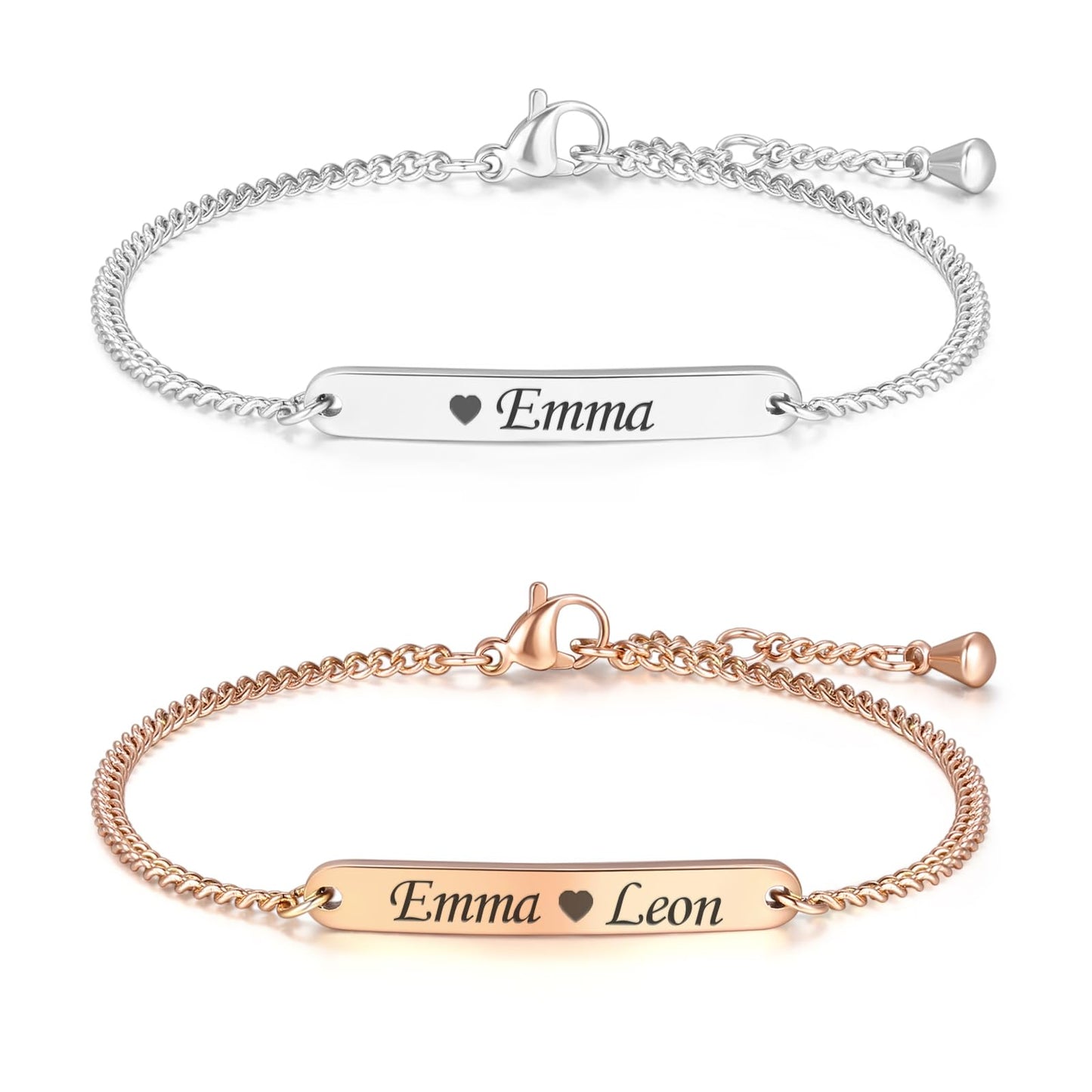 TMT Personalized ladies bracelet with engraving in silver, gold and rose gold