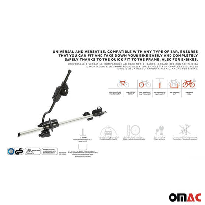 OMAC Farad P-Style Dachfahrradträger für Fahrräder bis 25kg | TÜV, Stahl