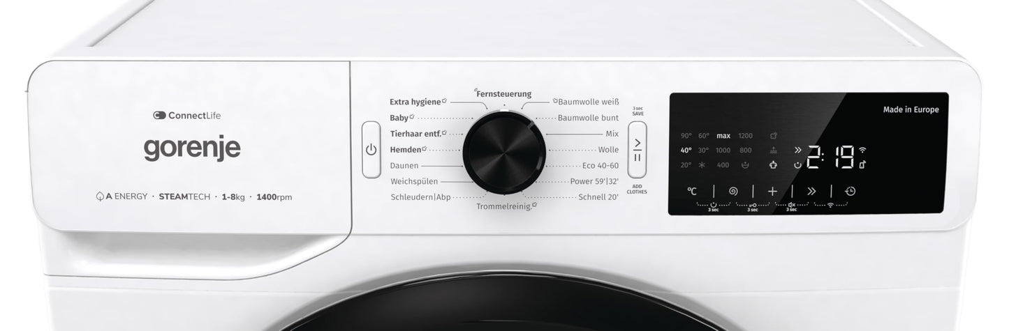 Bundle of Gorenje (WPAM84A1T) '8kg' Washing Machine with Steam Function + Gorenje (DPNE82/GN) '8kg' Heat Pump Dryer