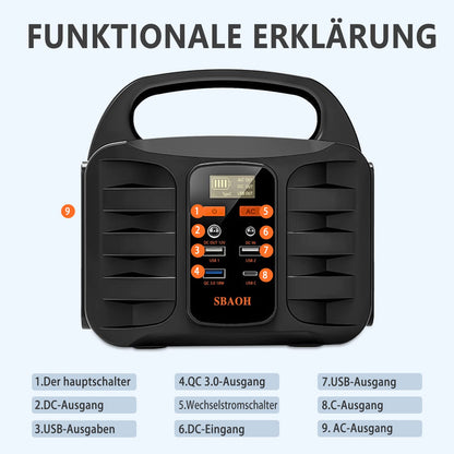 Outdoor Powerstation 'SBAOH' 99Wh, 150W: Solar Generator Battery for Travel &amp; Camping