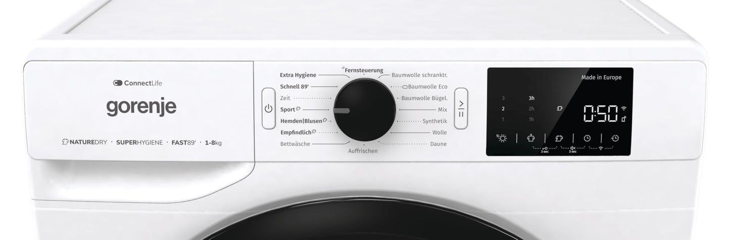 Bundle of Gorenje (WPAM84A1T) '8kg' Washing Machine with Steam Function + Gorenje (DPNE82/GN) '8kg' Heat Pump Dryer