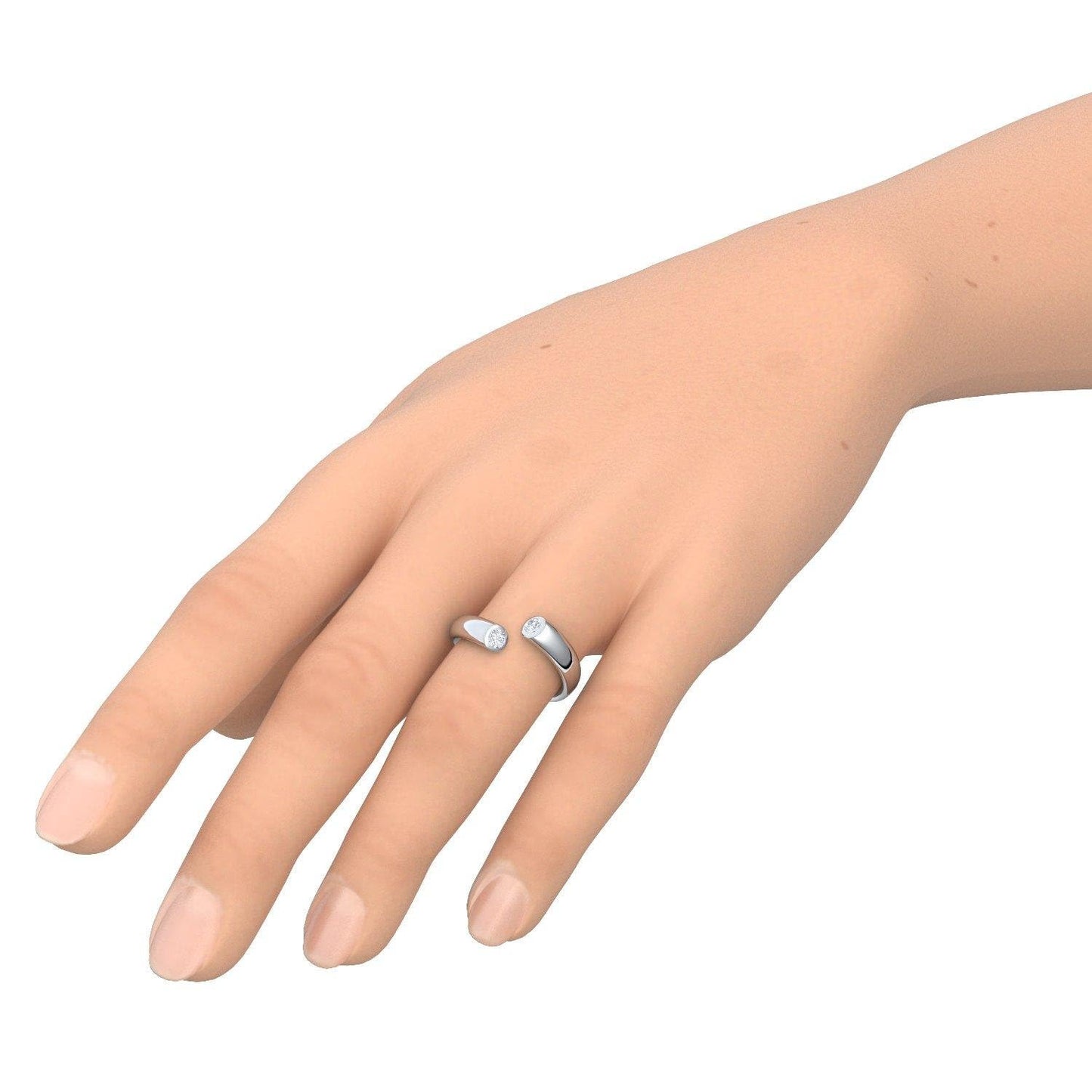 AMOONIC diamond ring for women including luxury case: 0.08 carat SI1/H (585 white gold)