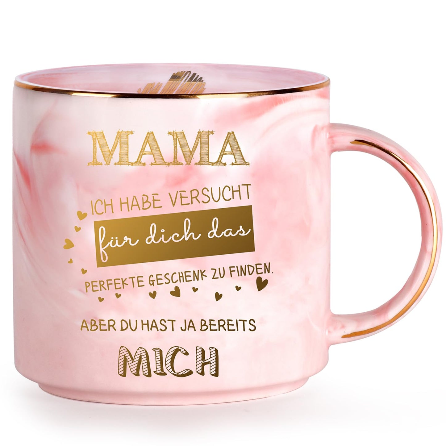 Rosa Mama-Tasse (330ml) für Muttertagsgeschenk: Liebe zum Schenken