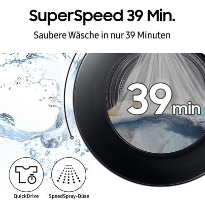 Samsung (WF90F09C4SU2) 'Bespoke AI' Washing Machine (9kg): SmartThings Energy Mode, Ecobubble, SuperSpeed