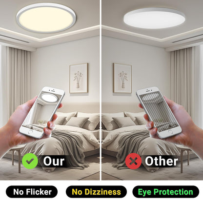 LQWELL® Rund-Flach LED Deckenlampe, IP44 Wasserfest (18W, 4000K)
