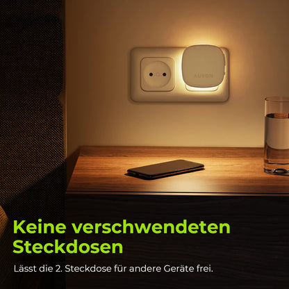 AUVON LED Night Light Set of 2 (Warm White): Motion Sensor &amp; Twilight Sensor