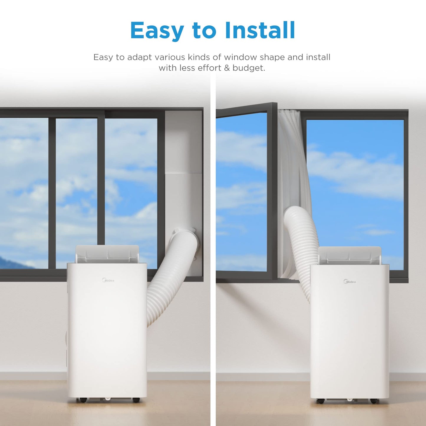 Midea 'Silent Cool 26 Pro WF' Mobiles Klimagerät mit Abluftschlauch: 9000BTU, 2,6kW | APP-Steuerung