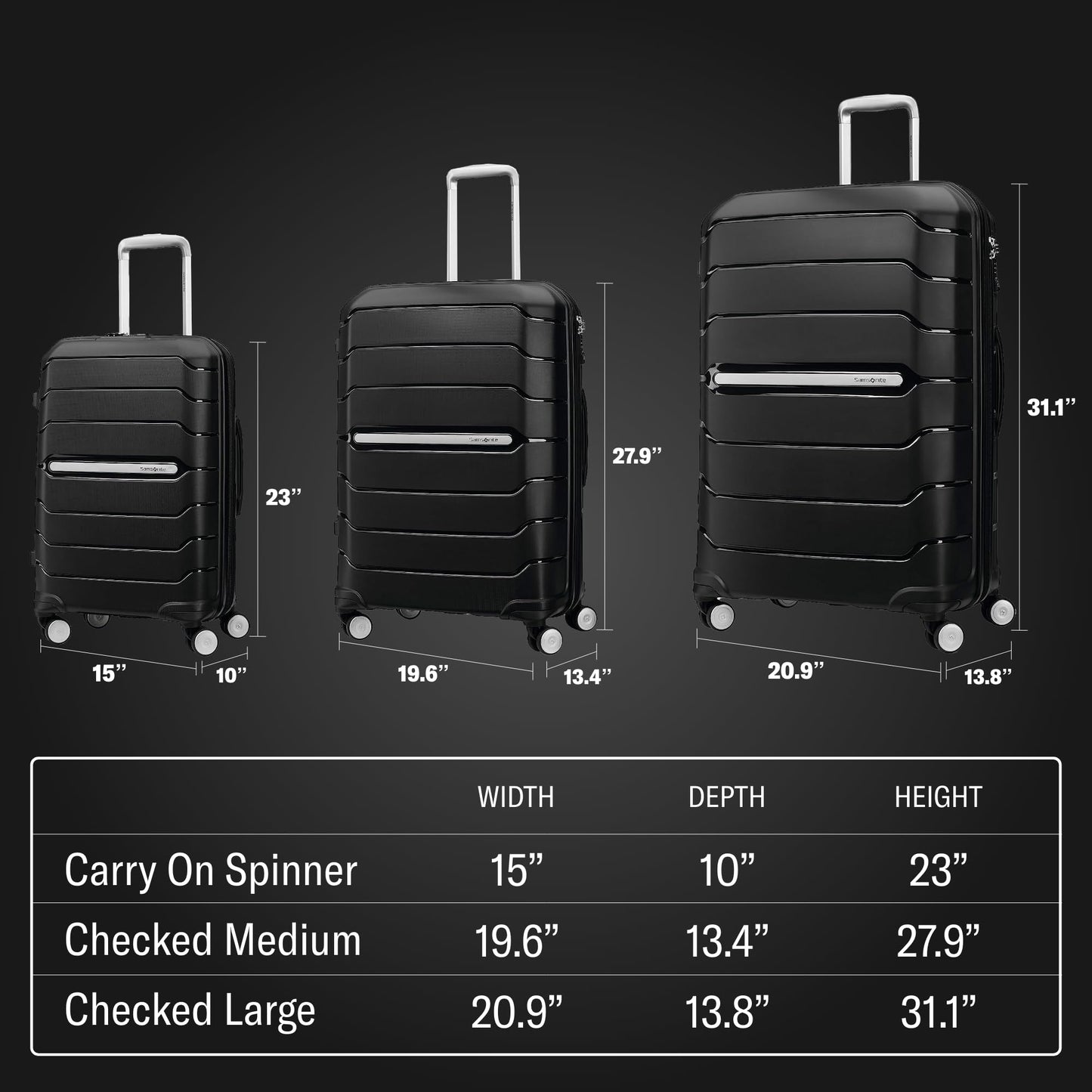 SAMSONITE 'Freeform Hardside' hard-shell suitcase: Expandable with double swivel wheels 