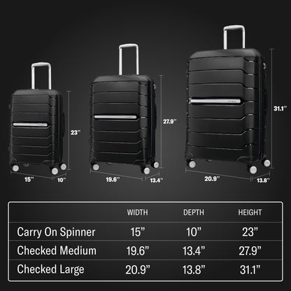 SAMSONITE 'Freeform Hardside' hard-shell suitcase: Expandable with double swivel wheels 