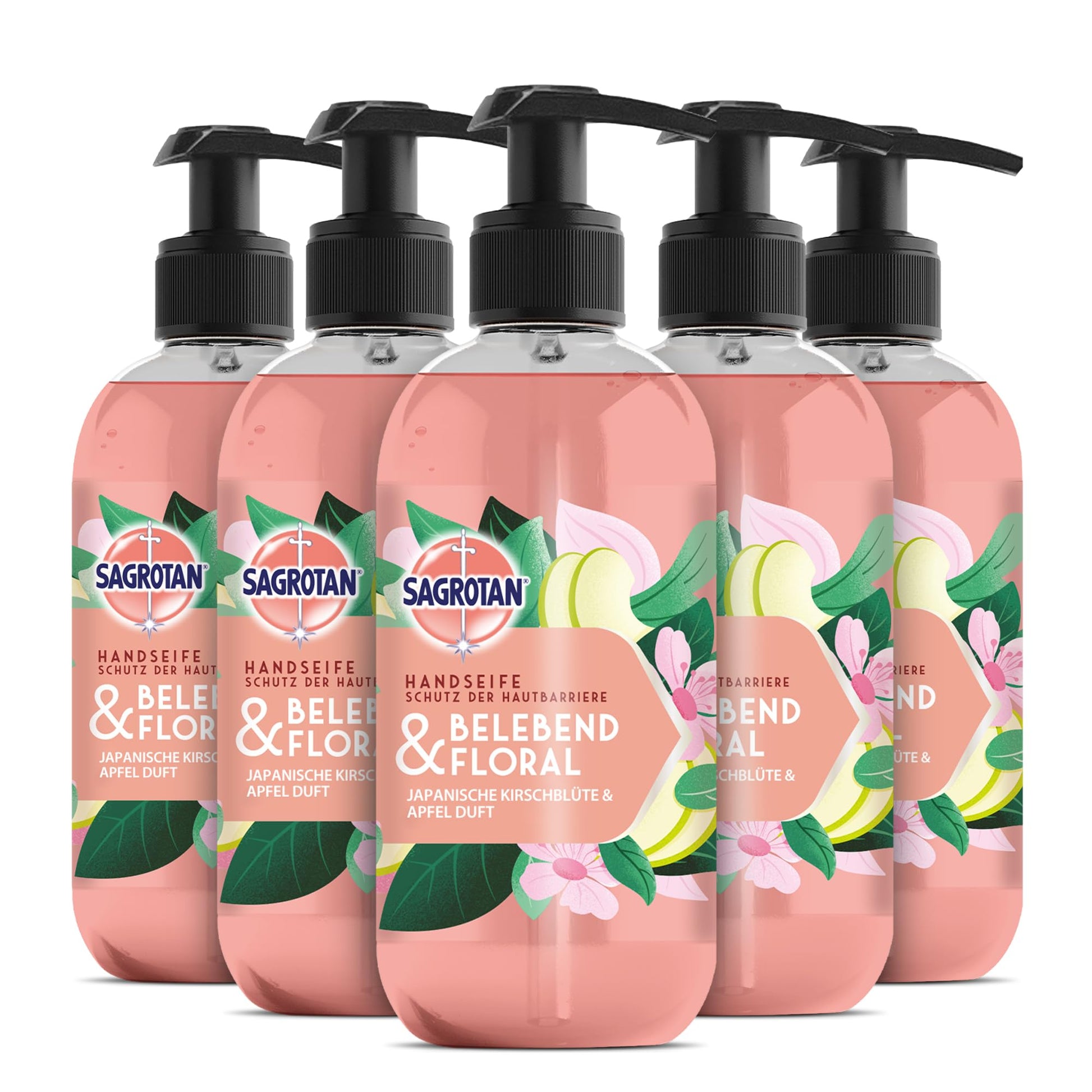 SAGROTAN Hygieneseife Belebend und Floral (5x300ml) Handseife