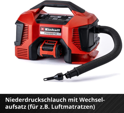 Einhell PRESSITO hybrid compressor including 3-piece adapter set: Power X-Change 18V, without battery