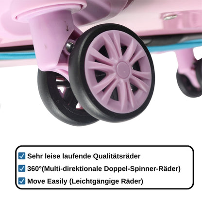 BLADE Hartschalen Reisekoffer-Set (3-teilig) mit TSA Schloss: Erweiterbar (Blau-Pink)