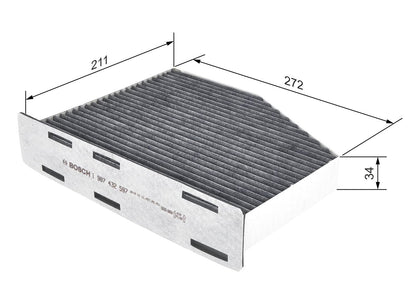 Bosch Automotive (R2597) Premium Innenraumfilter mit Aktivkohle