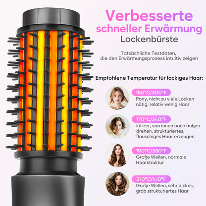Wireless Travel Curling Iron Mini Brush for Women (7000mAh): USB Rechargeable with Negative Ions