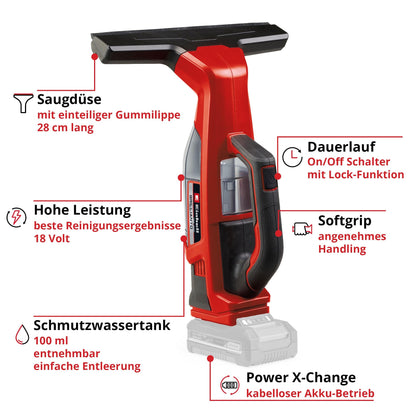 Einhell cordless window cleaner 'BRILLIANTO' Power X-Change without battery