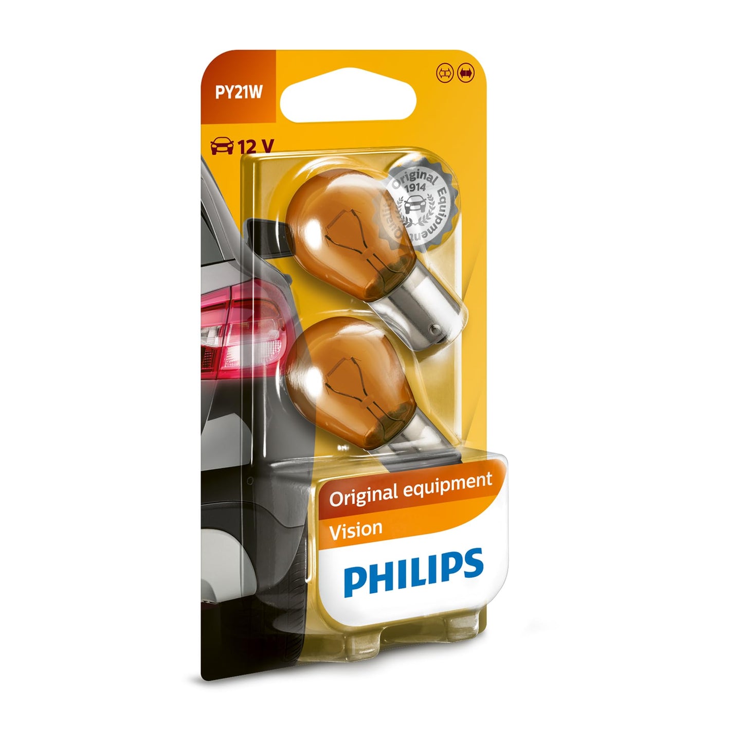 Phillips Vision PY21W-12V | Standard-Signal- und -Innenbeleuchtung (2er Packung)